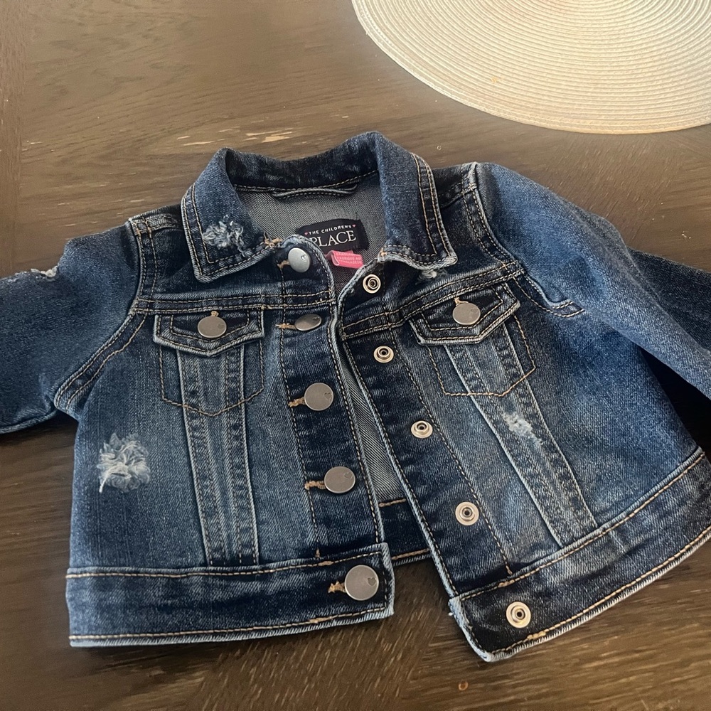 The Children's Place Blue Distressed Denim Jacket
